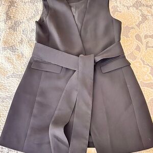 J. Crew Black Vest with Belt